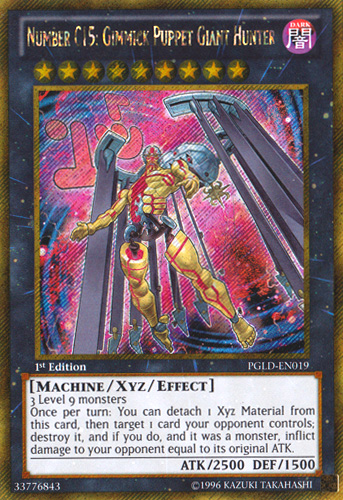 Number C15: Gimmick Puppet Giant Hunter [PGLD-EN019] Gold Secret Rare Yu-Gi-Oh!