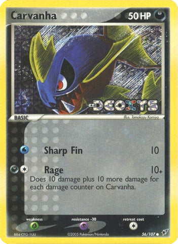 Carvanha (56/107) (Stamped) [EX: Deoxys] Pokémon