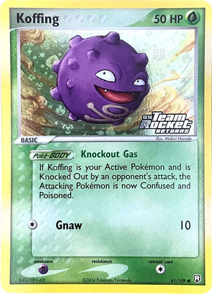 Koffing (61/109) (Stamped) [EX: Team Rocket Returns] Pokémon