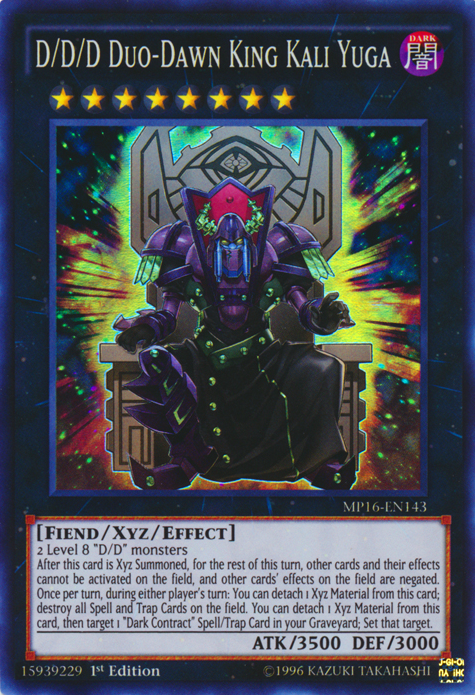 D/D/D Duo-Dawn King Kali Yuga [MP16-EN143] Super Rare Yu-Gi-Oh!