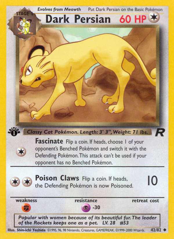 Dark Persian (42/82) [Team Rocket 1st Edition] Pokémon
