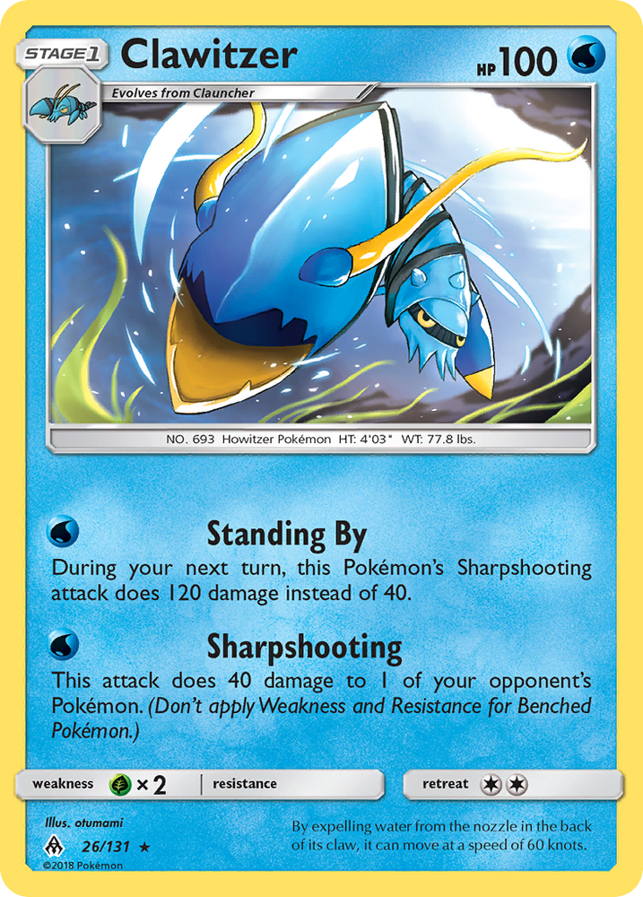 Clawitzer (26/131) [Sun & Moon: Forbidden Light] Pokémon
