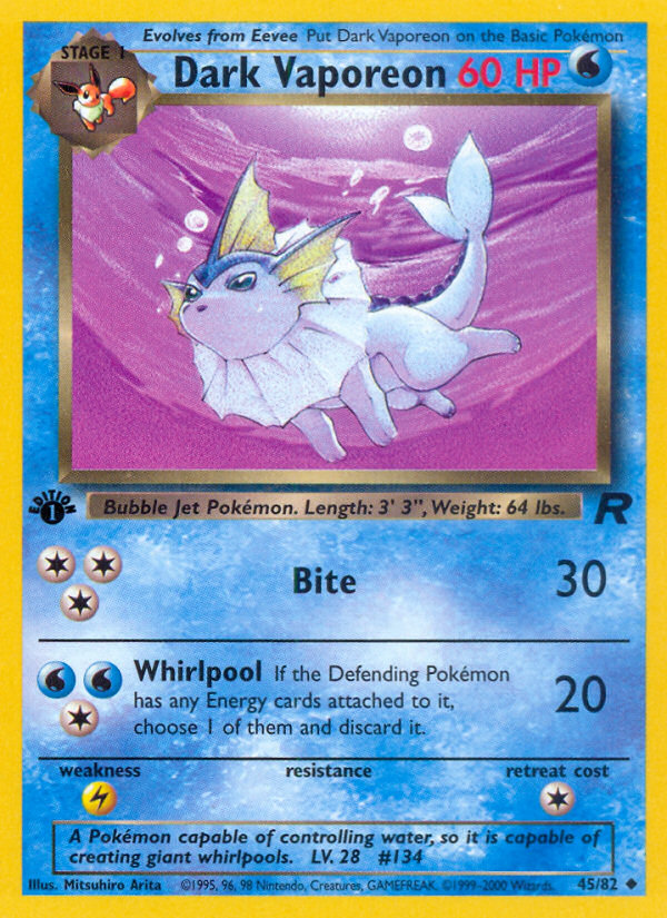Dark Vaporeon (45/82) [Team Rocket 1st Edition] Pokémon