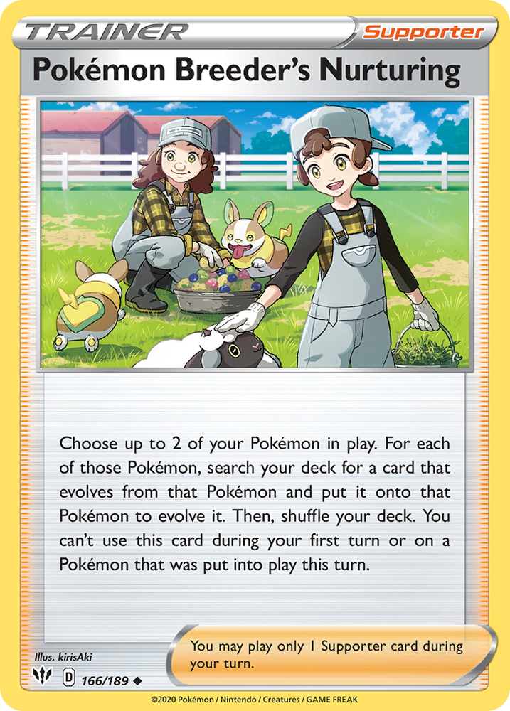 Pokemon Breeder's Nurturing (166/189) [Sword & Shield: Darkness Ablaze] Pokémon