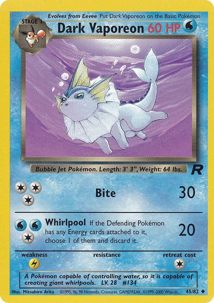 Dark Vaporeon (45/82) [Team Rocket Unlimited] Pokémon