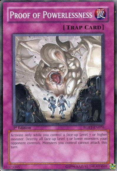 Proof of Powerlessness [RGBT-EN076] Common Yu-Gi-Oh!