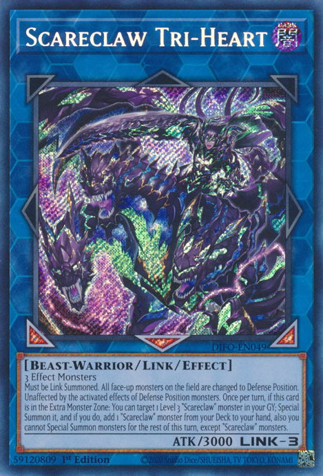 Scareclaw Tri-Heart [DIFO-EN049] Secret Rare Yu-Gi-Oh!