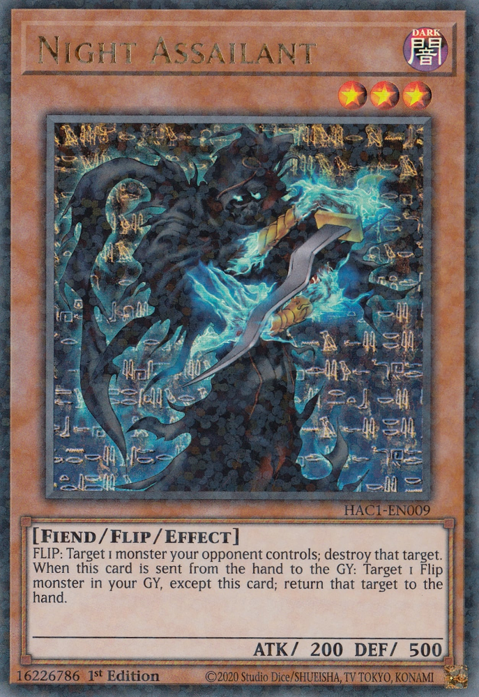 Night Assailant (Duel Terminal) [HAC1-EN009] Parallel Rare Yu-Gi-Oh!