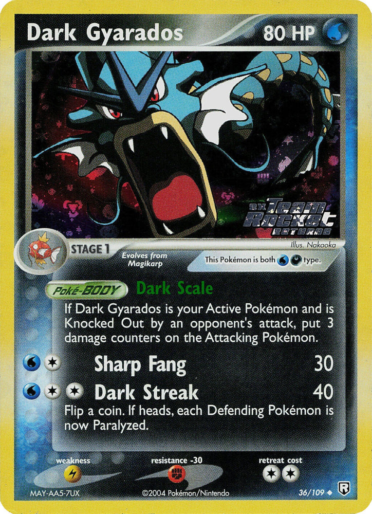 Dark Gyarados (36/109) (Stamped) [EX: Team Rocket Returns] Pokémon