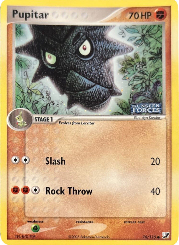Pupitar (70/115) (Stamped) [EX: Unseen Forces] Pokémon