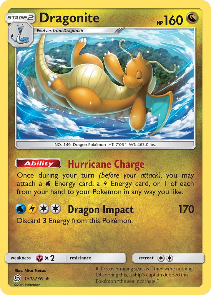 Dragonite (151/236) (Cracked Ice Holo) (Theme Deck Exclusives) [Sun & Moon: Unified Minds] Pokémon