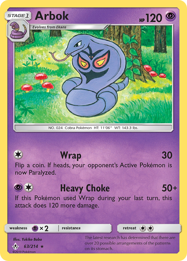 Arbok (63/214) [Sun & Moon: Unbroken Bonds] Pokémon