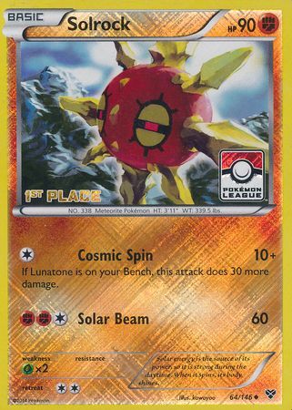 Solrock (64/146) (1st Place League Challenge Promo) [XY: Base Set] Pokémon