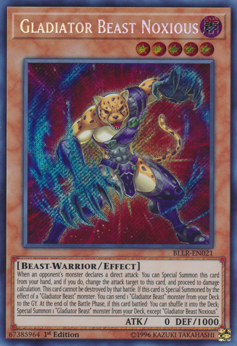 Gladiator Beast Noxious [BLLR-EN021] Secret Rare Yu-Gi-Oh!