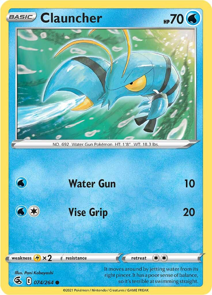 Clauncher (074/264) [Sword & Shield: Fusion Strike] Pokémon