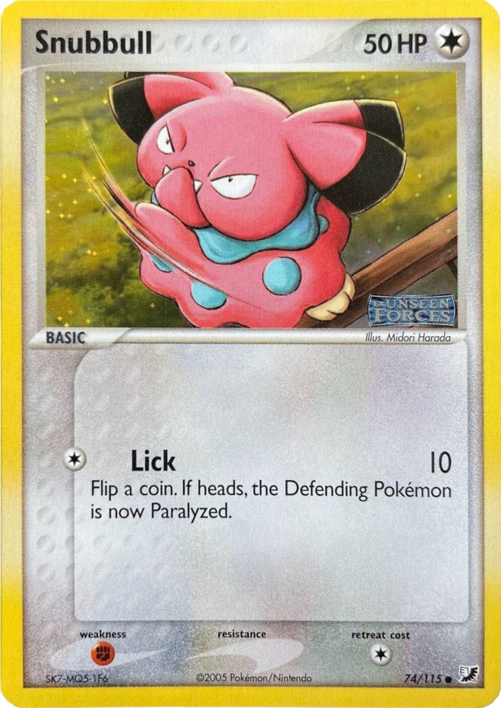 Snubbull (74/115) (Stamped) [EX: Unseen Forces] Pokémon