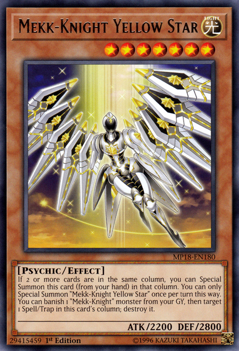 Mekk-Knight Yellow Star [MP18-EN180] Rare Yu-Gi-Oh!