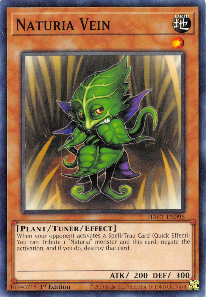 Naturia Vein (Duel Terminal) [HAC1-EN096] Parallel Rare Yu-Gi-Oh!
