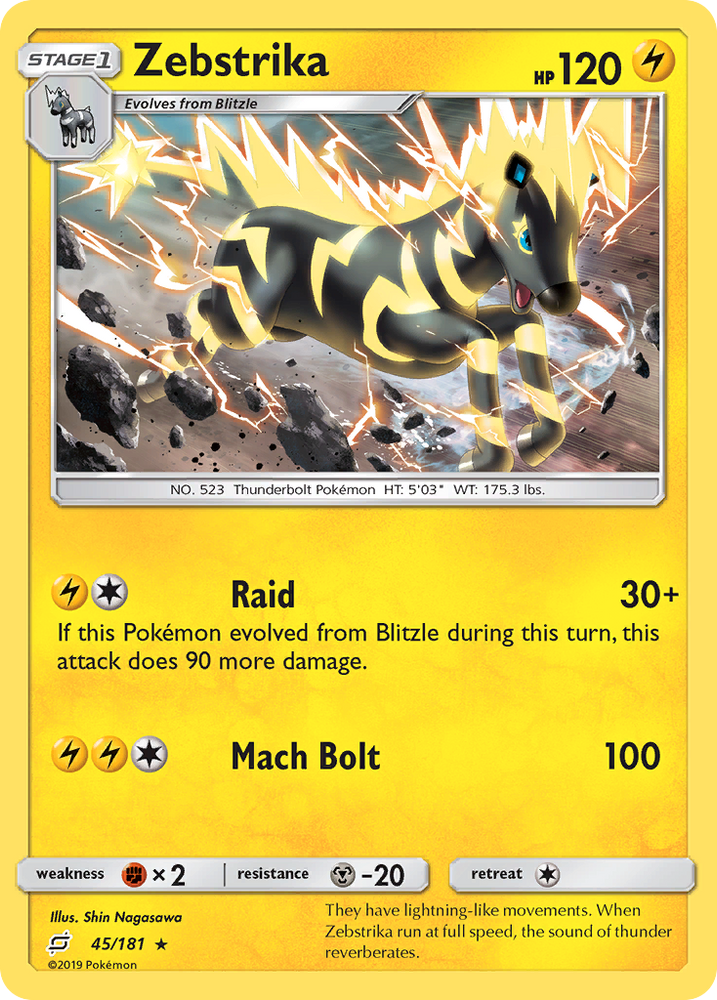 Zebstrika (45/181) [Sun & Moon: Team Up] Pokémon