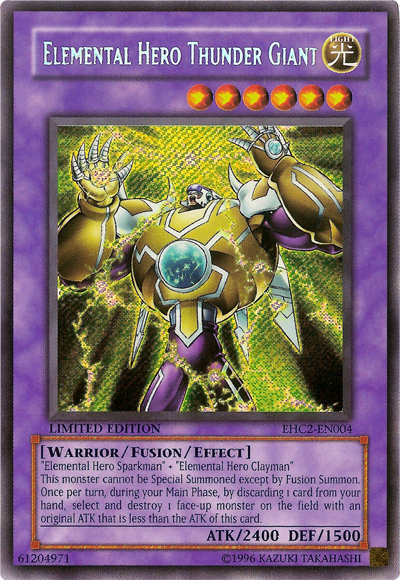 Elemental Hero Thunder Giant [EHC2-EN004] Secret Rare Yu-Gi-Oh!