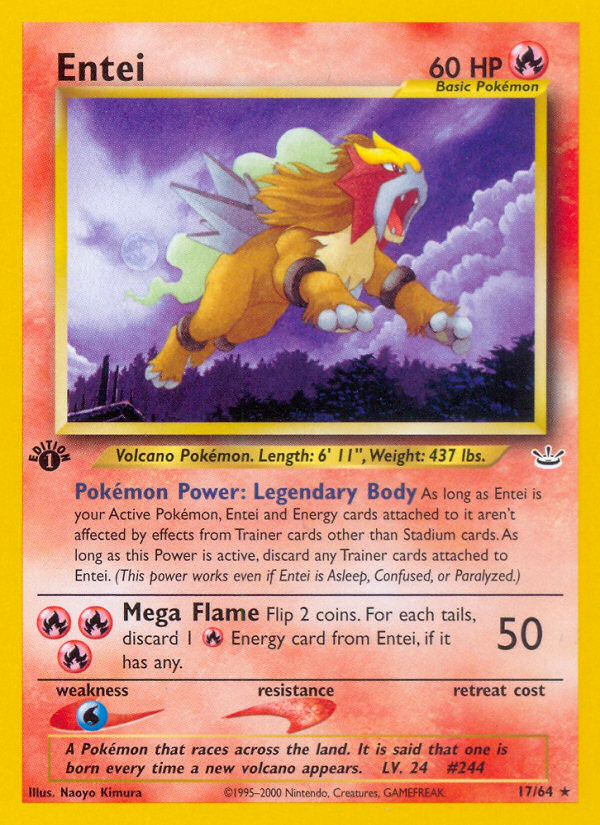 Entei (17/64) [Neo Revelation 1st Edition] Pokémon