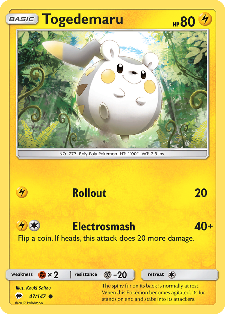 Togedemaru (47/147) [Sun & Moon: Burning Shadows] Pokémon
