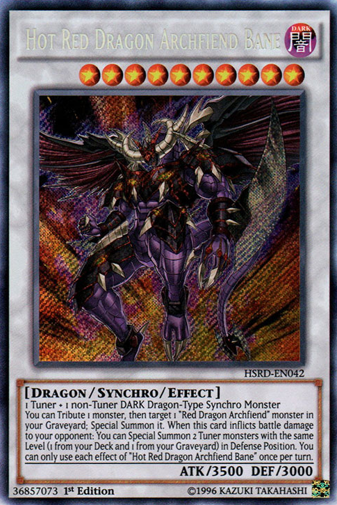 Hot Red Dragon Archfiend Bane [HSRD-EN042] Secret Rare Yu-Gi-Oh!