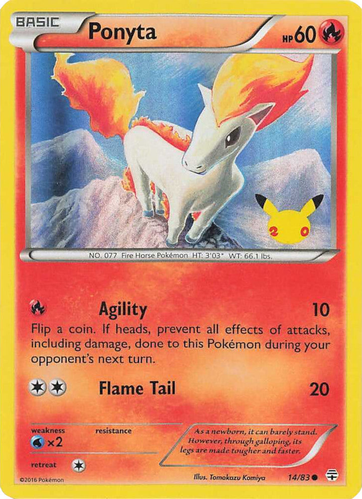 Ponyta (14/83) (20th Anniversary Stamp) [XY: Generations] Pokémon