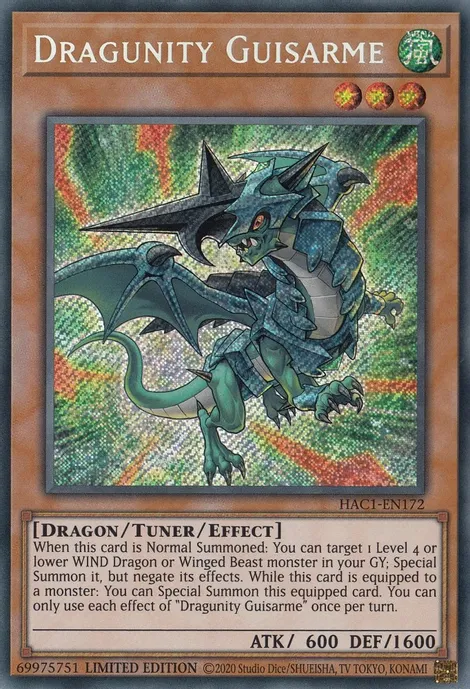 Dragunity Guisarme [HAC1-EN172] Secret Rare Yu-Gi-Oh!