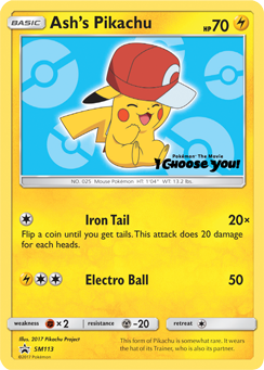 Ash's Pikachu (SM113) [Sun & Moon: Black Star Promos] Pokémon