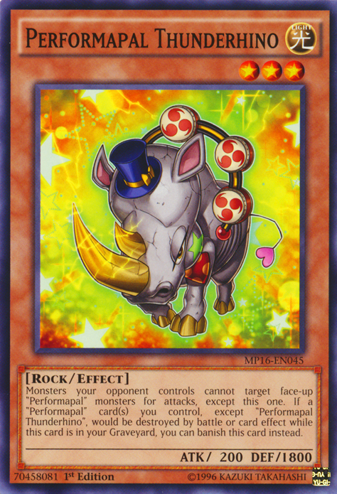Performapal Thunderhino [MP16-EN045] Common Yu-Gi-Oh!