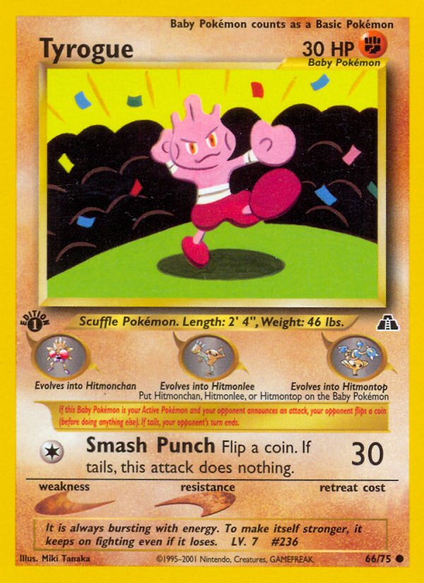 Tyrogue (66/75) [Neo Discovery 1st Edition] Pokémon