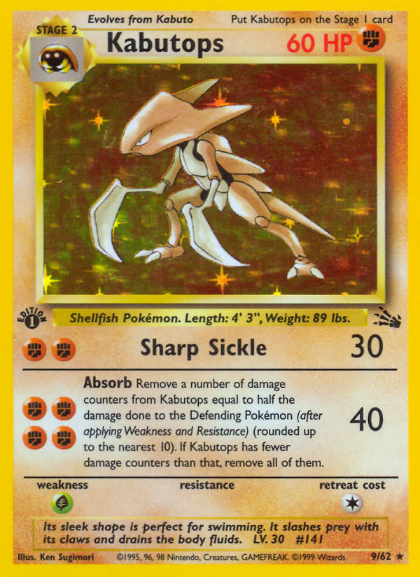 Kabutops (9/62) [Fossil 1st Edition] Pokémon