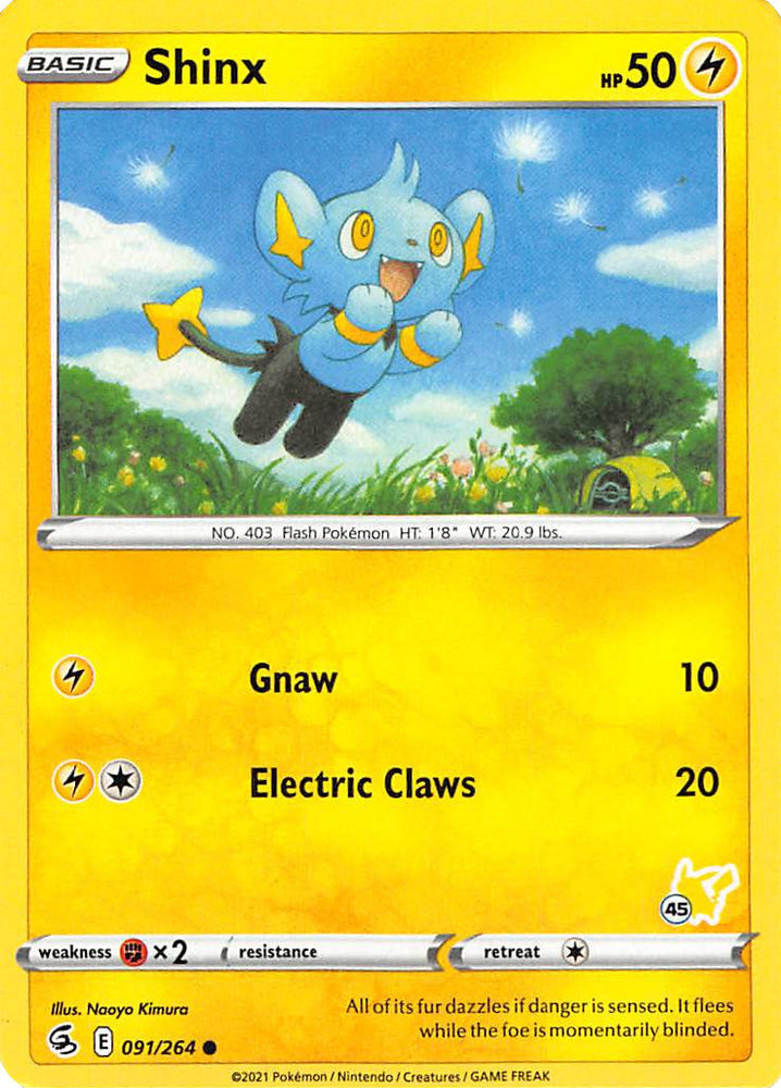 Shinx (091/264) (Pikachu Stamp #45) [Battle Academy 2022] Pokémon