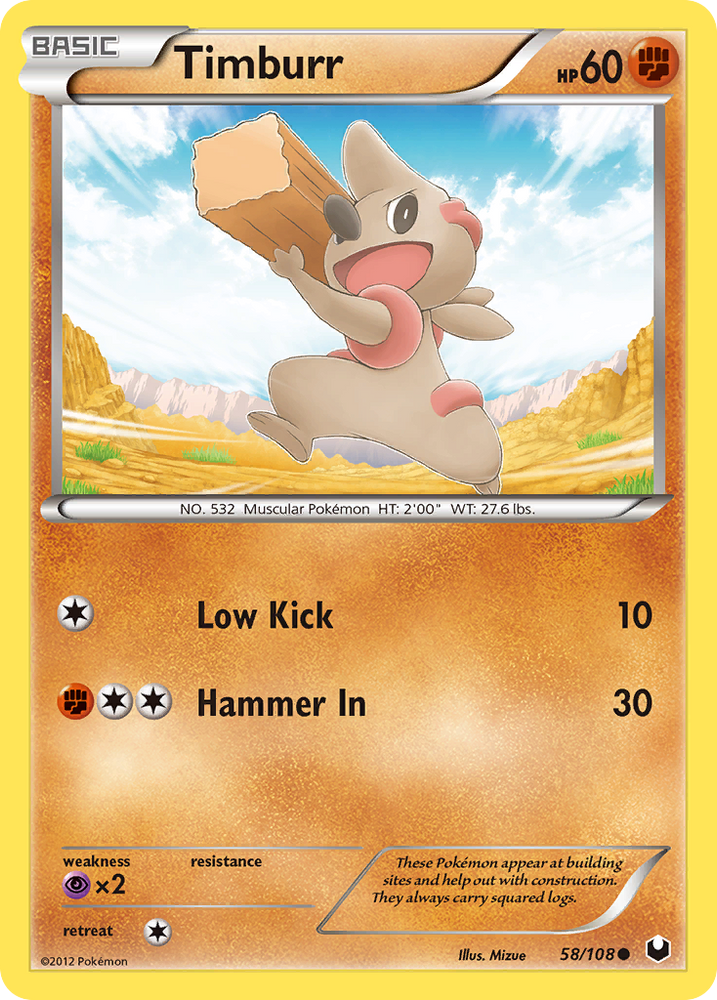 Timburr (58/108) [Black & White: Dark Explorers] Pokémon