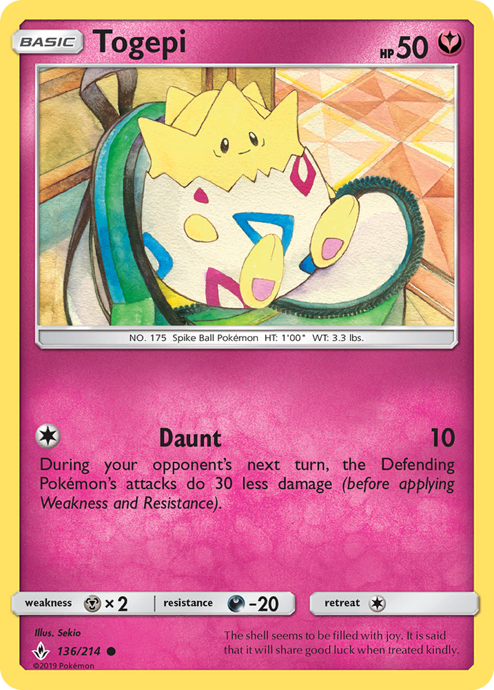 Togepi (136/214) [Sun & Moon: Unbroken Bonds] Pokémon