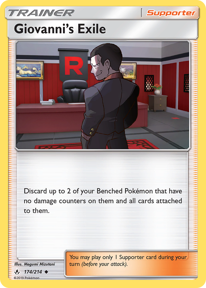 Giovanni's Exile (174/214) [Sun & Moon: Unbroken Bonds] Pokémon