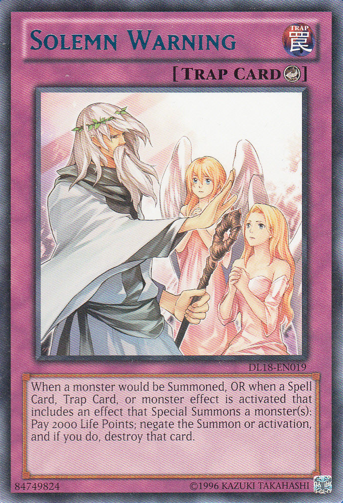 Solemn Warning (Blue) [DL18-EN019] Rare Yu-Gi-Oh!
