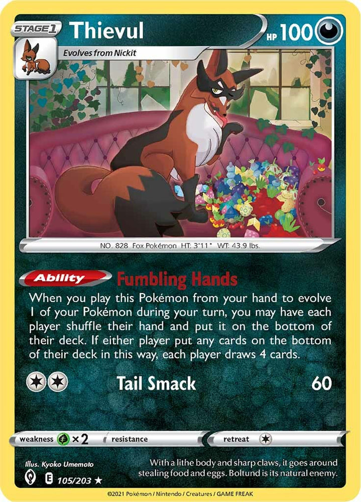 Thievul (105/203) [Sword & Shield: Evolving Skies] Pokémon