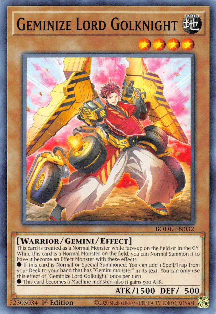 Geminize Lord Golknight [BODE-EN032] Common Yu-Gi-Oh!