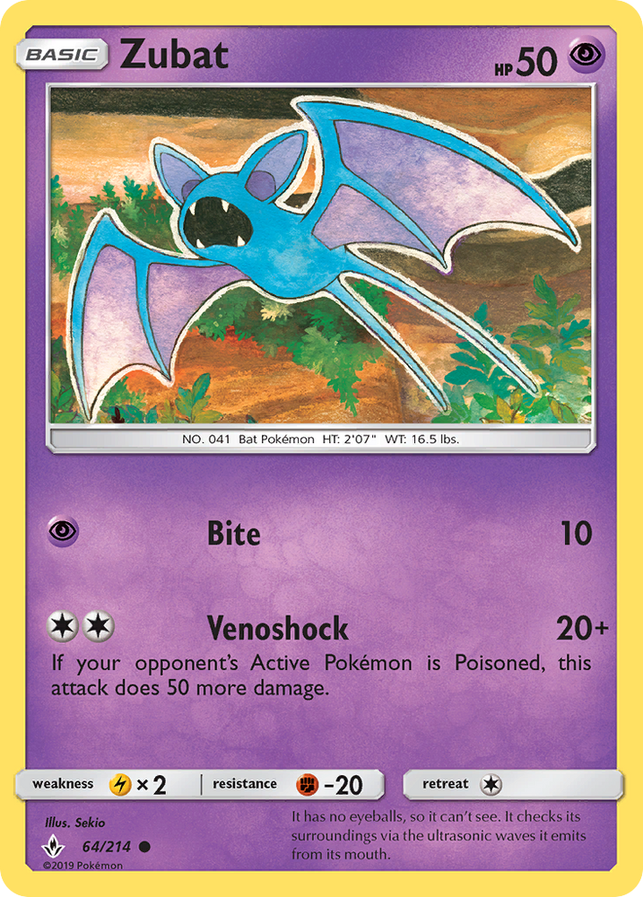 Zubat (64/214) [Sun & Moon: Unbroken Bonds] Pokémon