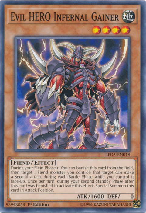 Evil Hero Infernal Gainer [LED5-EN018] Common Yu-Gi-Oh!