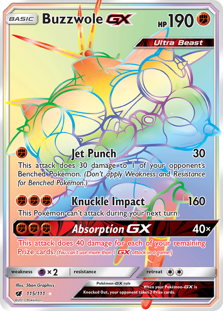 Buzzwole GX (115/111) [Sun & Moon: Crimson Invasion] Pokémon