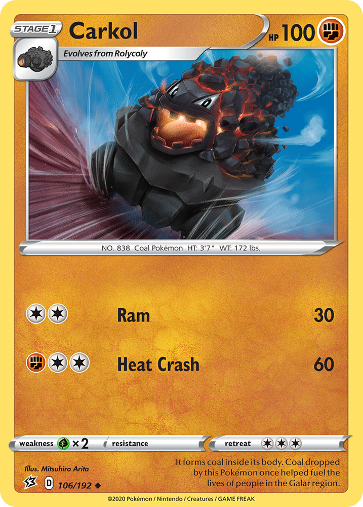 Carkol (106/192) [Sword & Shield: Rebel Clash] Pokémon