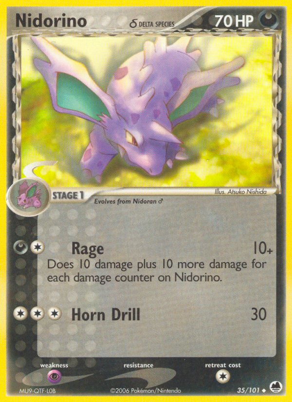 Nidorino (35/101) (Delta Species) [EX: Dragon Frontiers] Pokémon
