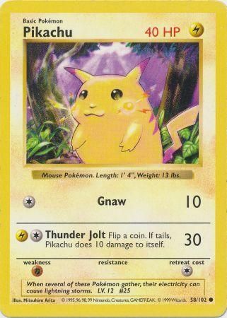 Pikachu (58/102) [Base Set Shadowless Unlimited] Pokémon