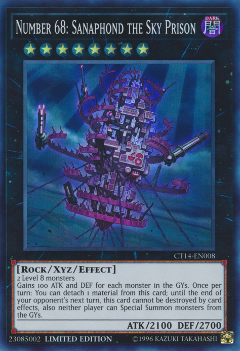 Number 68: Sanaphond the Sky Prison [CT14-EN008] Super Rare Yu-Gi-Oh!