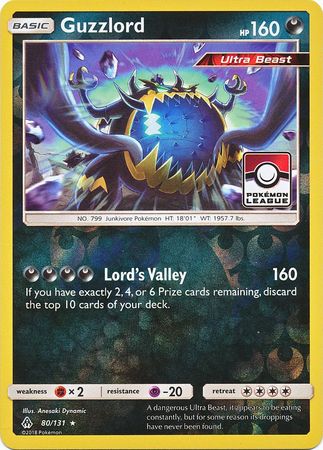Guzzlord (80/131) (League Promo) [Sun & Moon: Forbidden Light] Pokémon