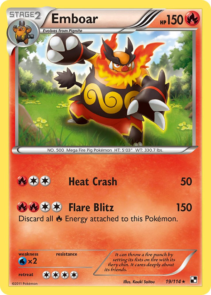 Emboar (19/114) (Cracked Ice Holo) (Theme Deck Exclusive) [Black & White: Base Set] Pokémon