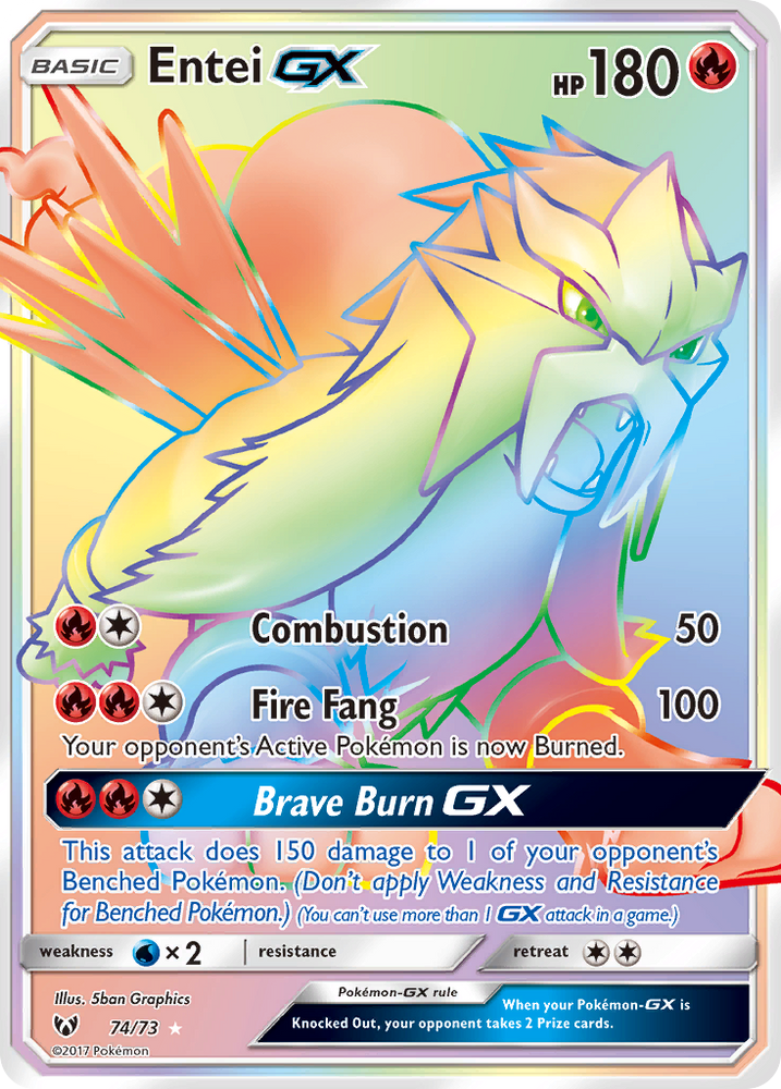 Entei GX (74/73) [Sun & Moon: Shining Legends] Pokémon